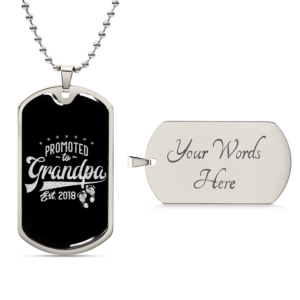 promoted to grandpa DOG TAG