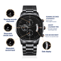 Thank you for always doing - Editable-Black Chronograph Watch with Engraving
