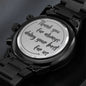 Thank you for always doing - Editable-Black Chronograph Watch with Engraving
