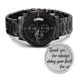 Thank you for always doing - Editable-Black Chronograph Watch with Engraving