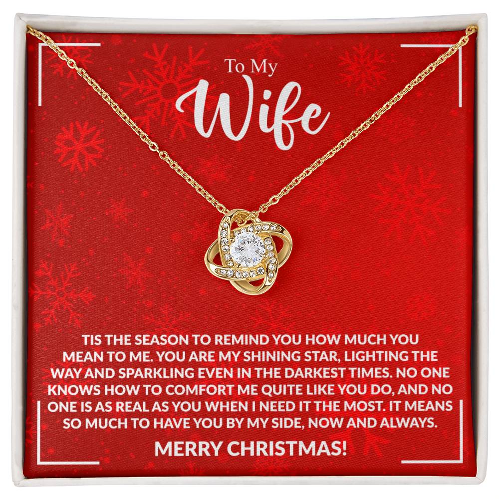 WIFE how much you mean to me Love Knot Necklace