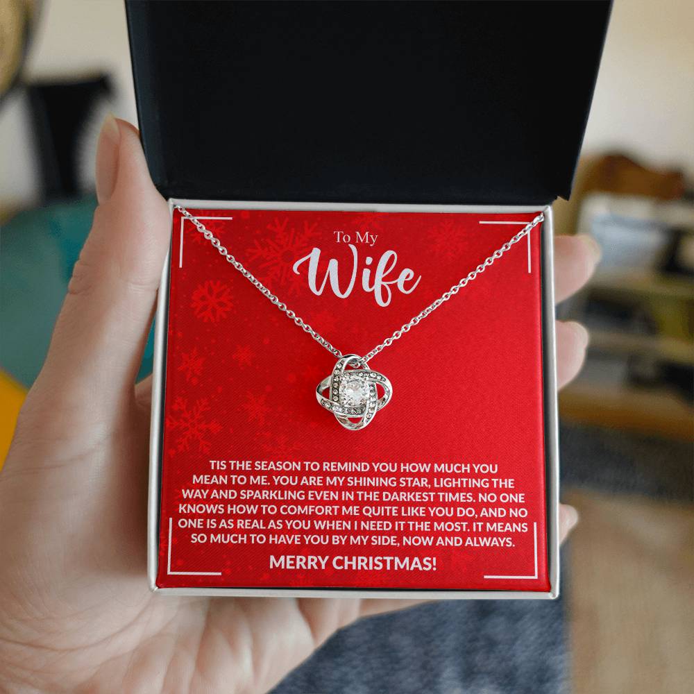 WIFE how much you mean to me Love Knot Necklace