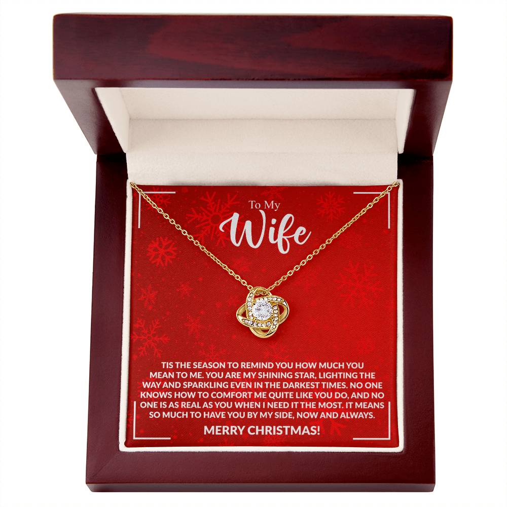 WIFE how much you mean to me Love Knot Necklace