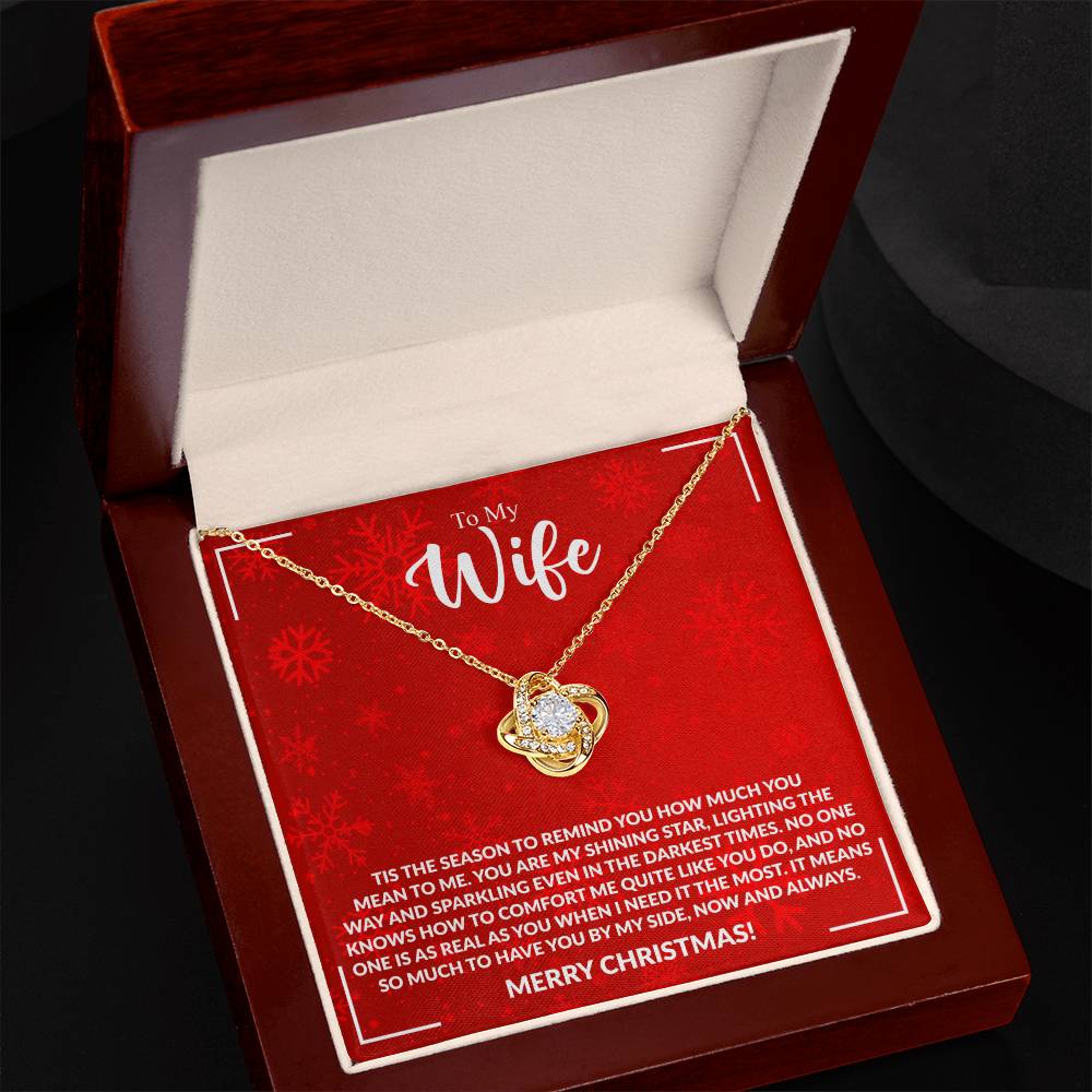 WIFE how much you mean to me Love Knot Necklace
