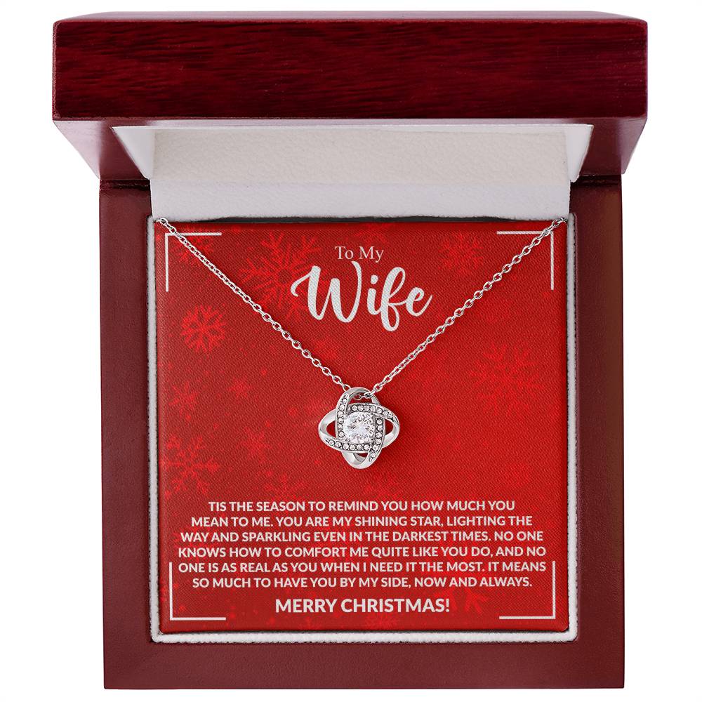 WIFE how much you mean to me Love Knot Necklace
