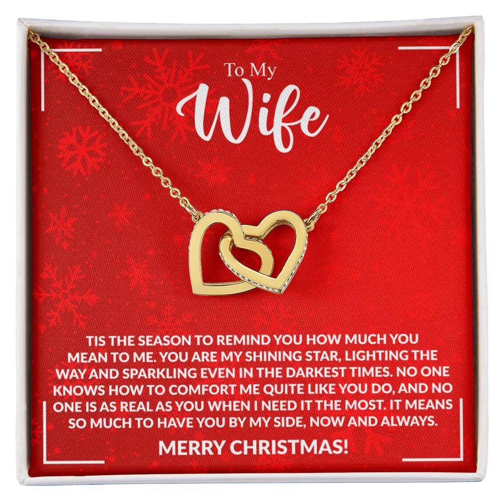 WIFE how much you mean to me Interlocking Hearts Necklace