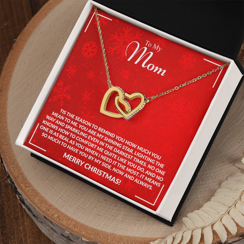 MOM how much you mean to me.Interlocking Hearts Necklace