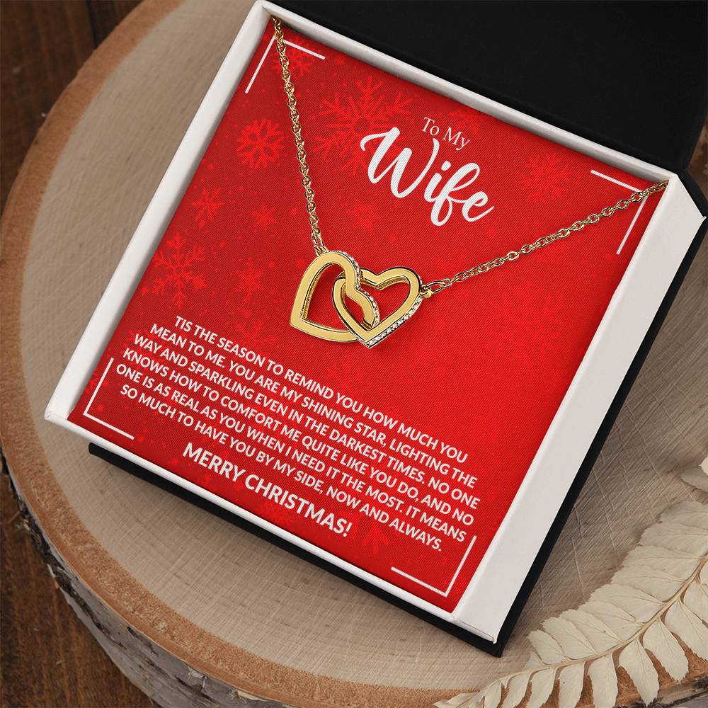 WIFE how much you mean to me Interlocking Hearts Necklace