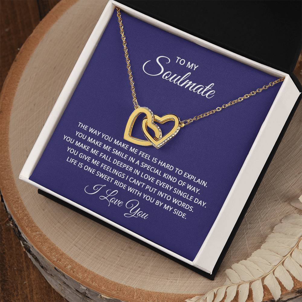 To My Soulmate - the way you make me feel is hard to explain Hearts Necklace