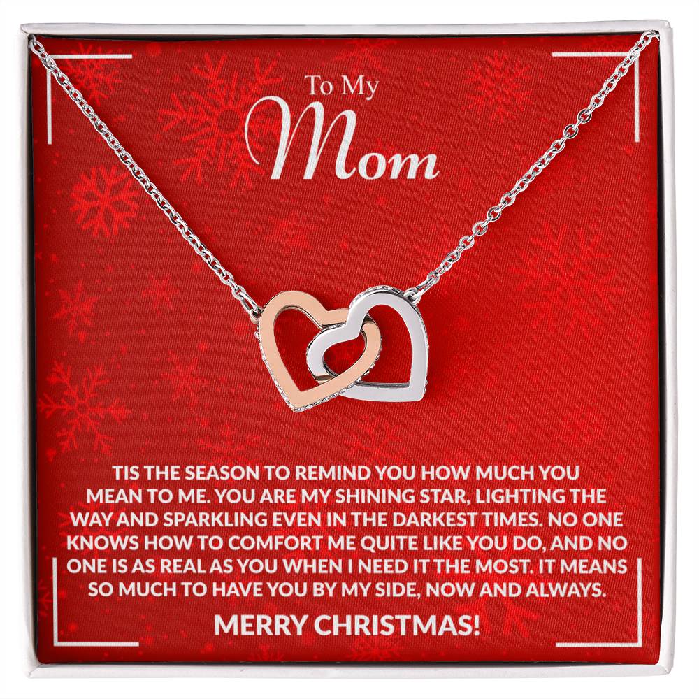 MOM how much you mean to me.Interlocking Hearts Necklace