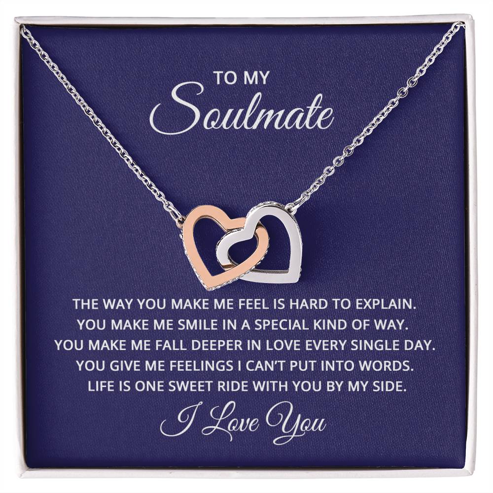 To My Soulmate - the way you make me feel is hard to explain Hearts Necklace