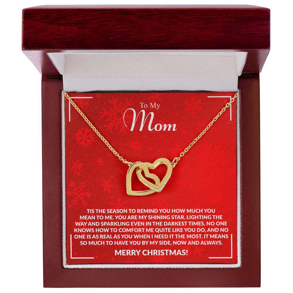 MOM how much you mean to me.Interlocking Hearts Necklace