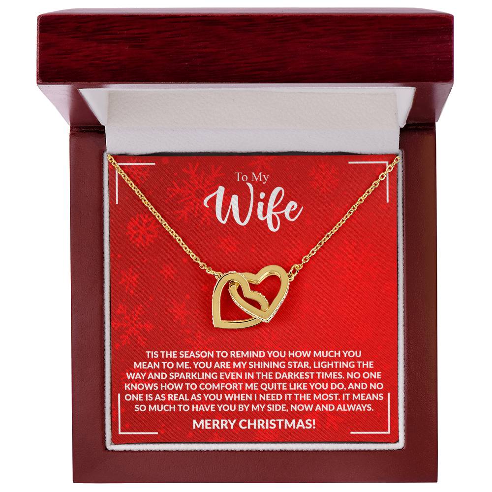WIFE how much you mean to me Interlocking Hearts Necklace