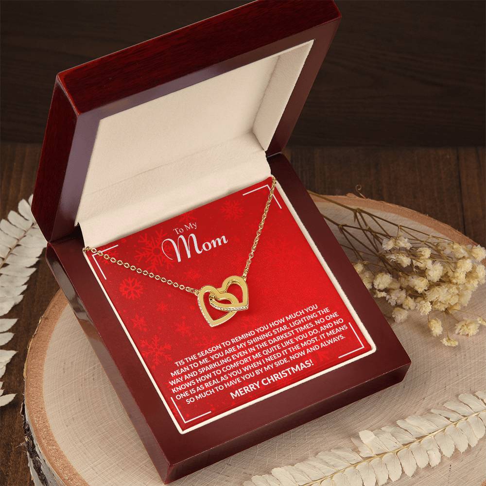 MOM how much you mean to me.Interlocking Hearts Necklace