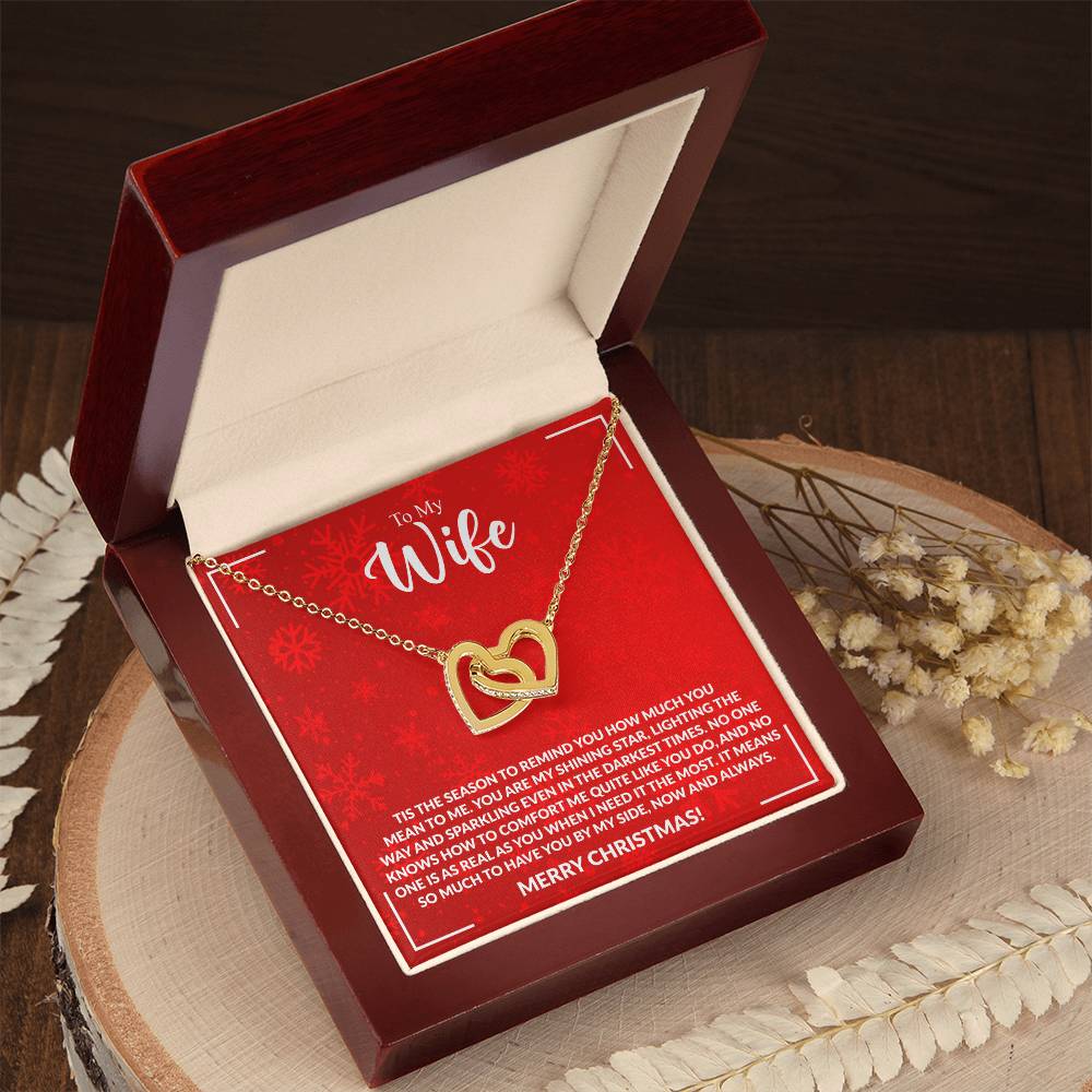 WIFE how much you mean to me Interlocking Hearts Necklace