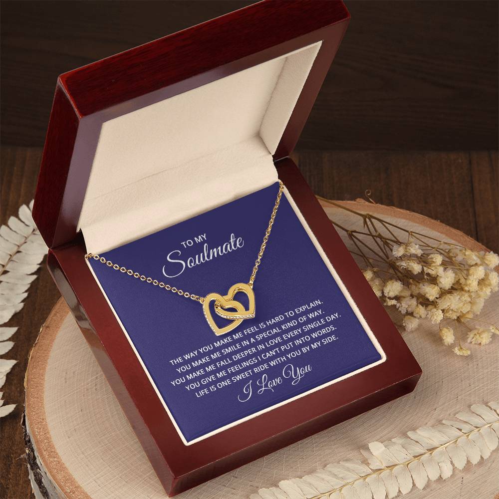 To My Soulmate - the way you make me feel is hard to explain Hearts Necklace