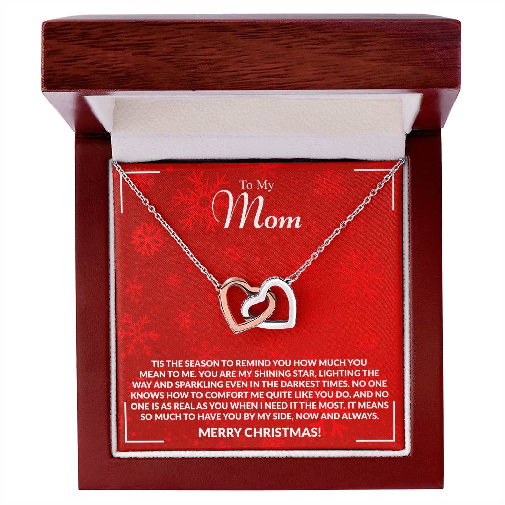 MOM how much you mean to me.Interlocking Hearts Necklace