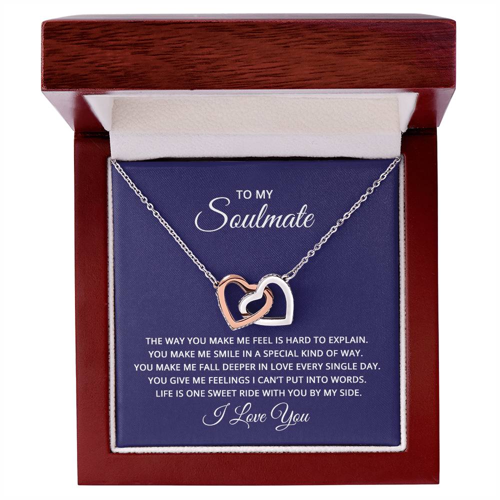 To My Soulmate - the way you make me feel is hard to explain Hearts Necklace