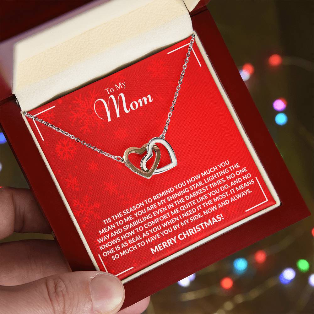 MOM how much you mean to me.Interlocking Hearts Necklace