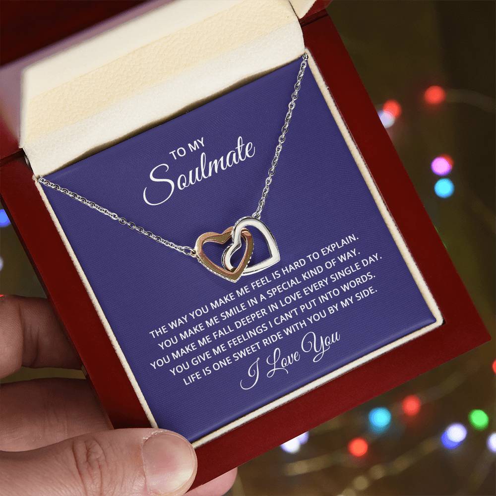 To My Soulmate - the way you make me feel is hard to explain Hearts Necklace