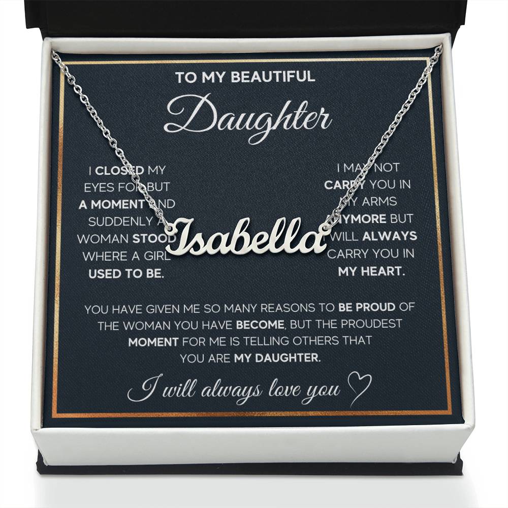 To my daughter Name Necklace