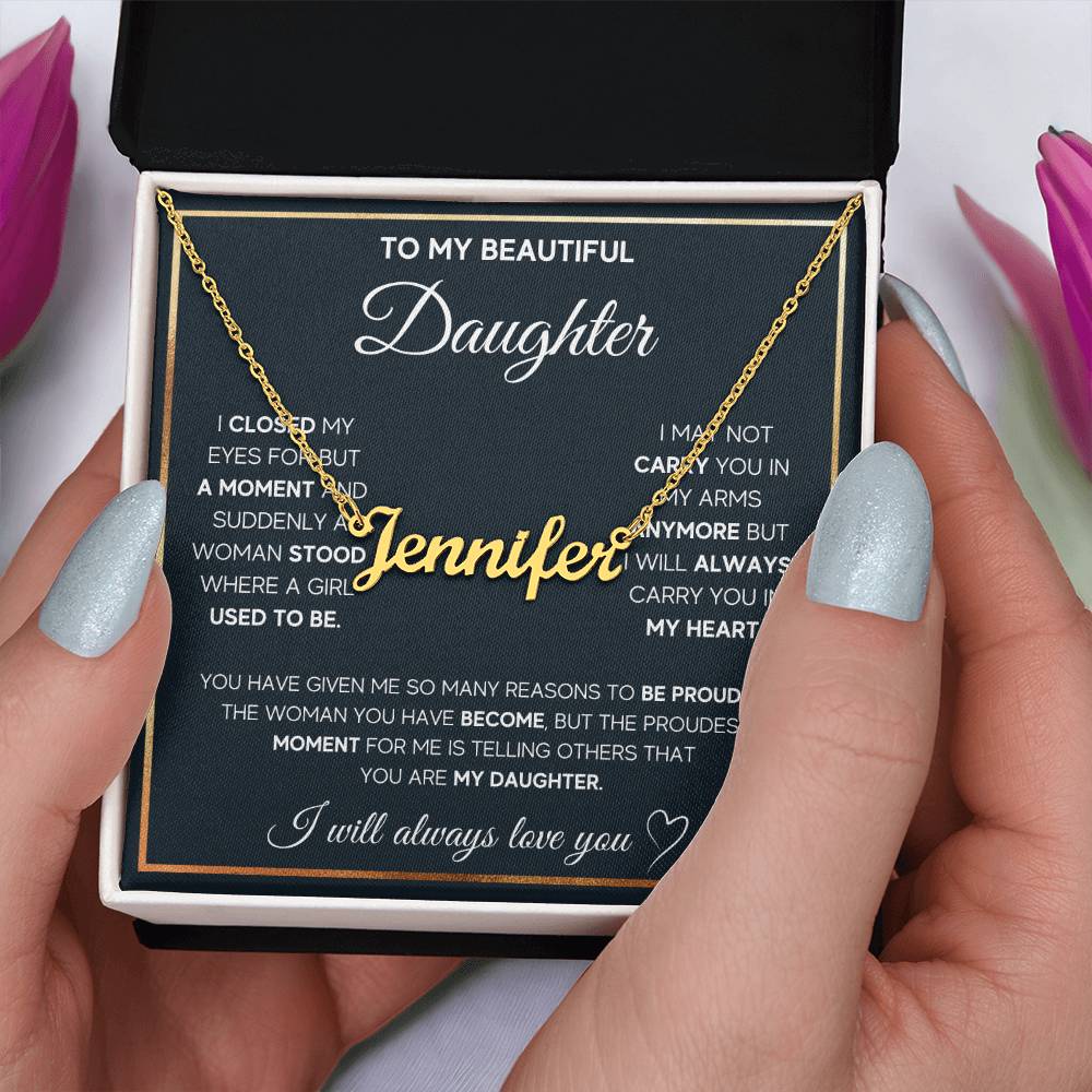 To my daughter Name Necklace