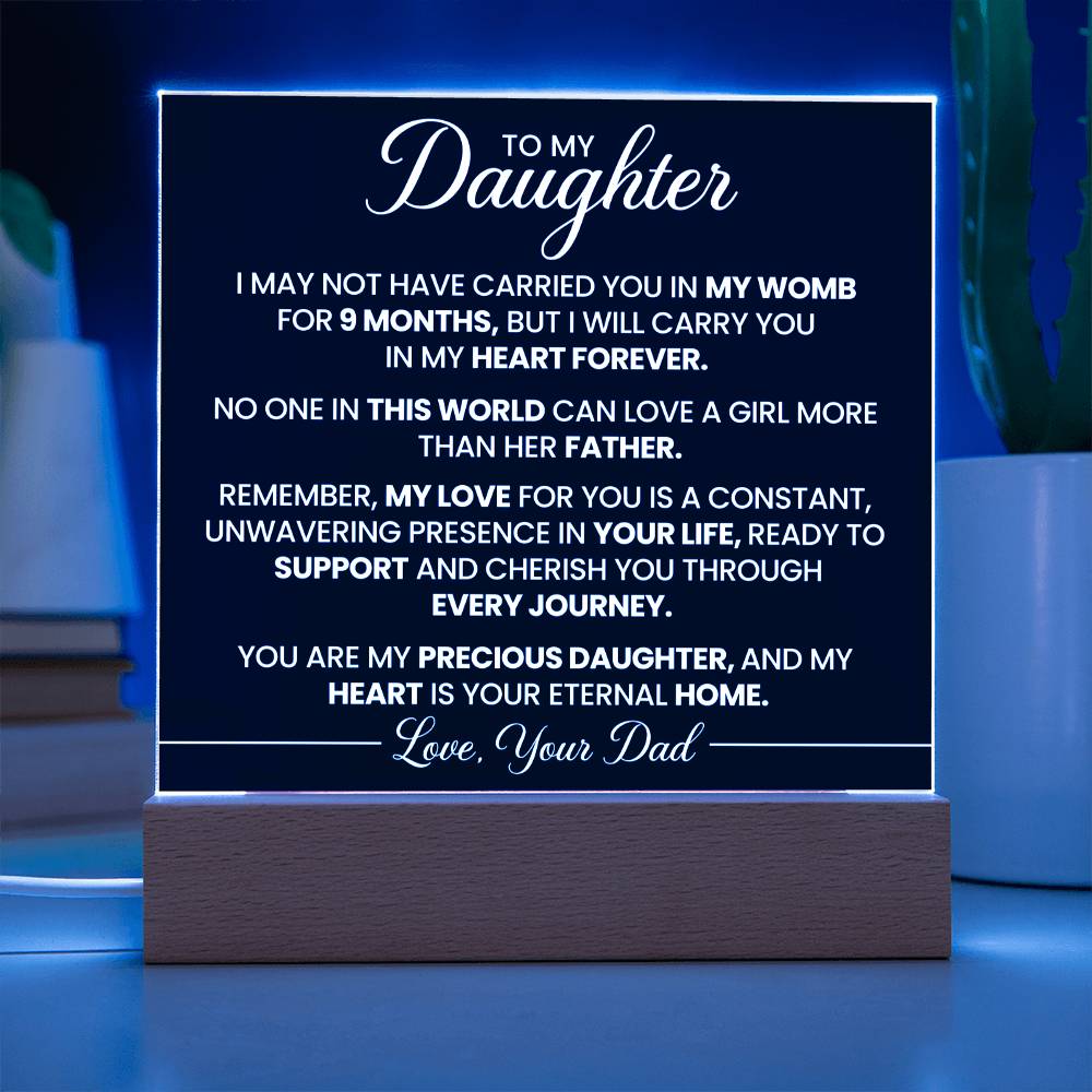 To My Daughter Acrylic Square Plaque