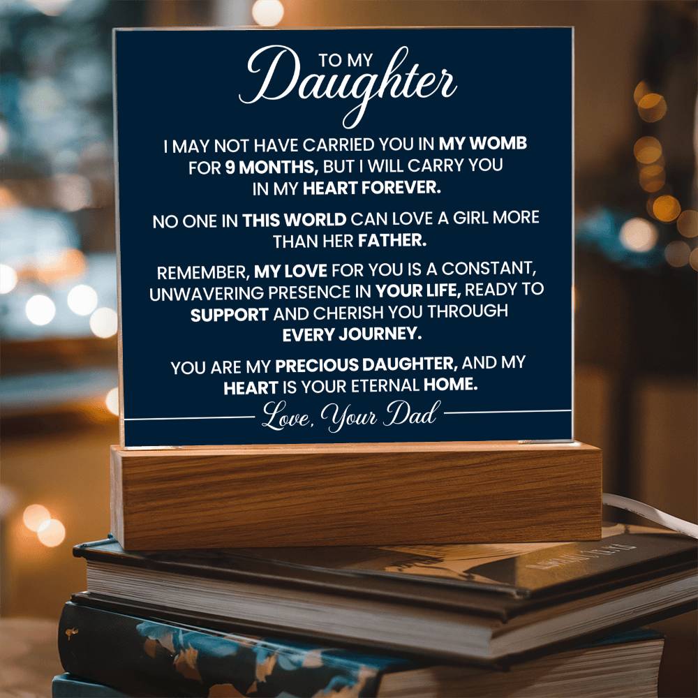 To My Daughter Acrylic Square Plaque