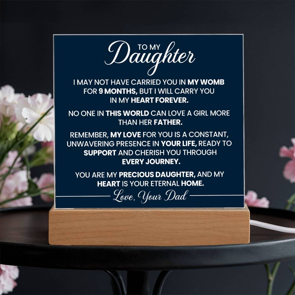 To My Daughter Acrylic Square Plaque