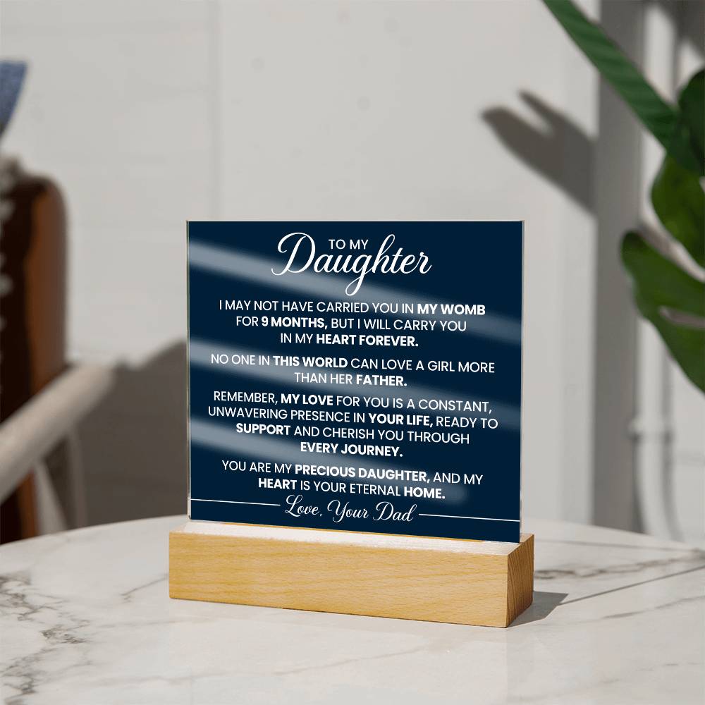 To My Daughter Acrylic Square Plaque