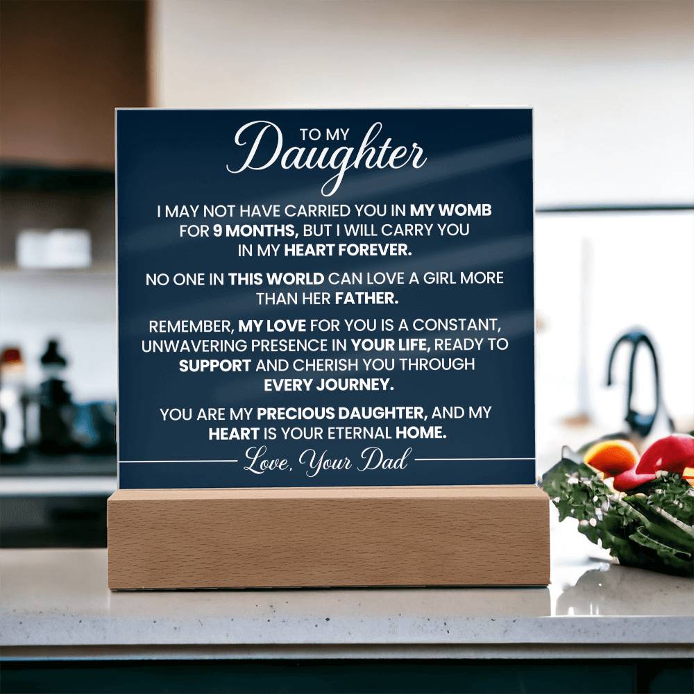To My Daughter Acrylic Square Plaque