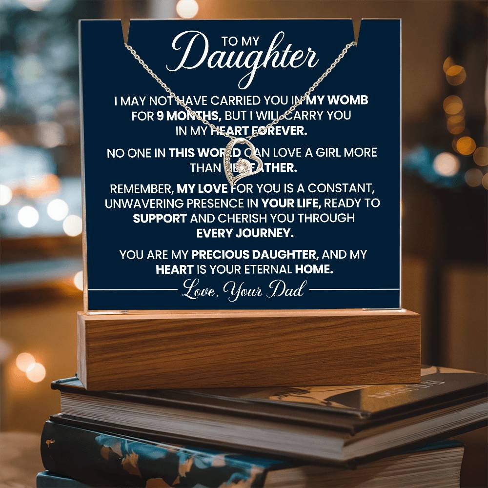 To My Daughter - Keepsake Acrylic & Forever Love Necklace