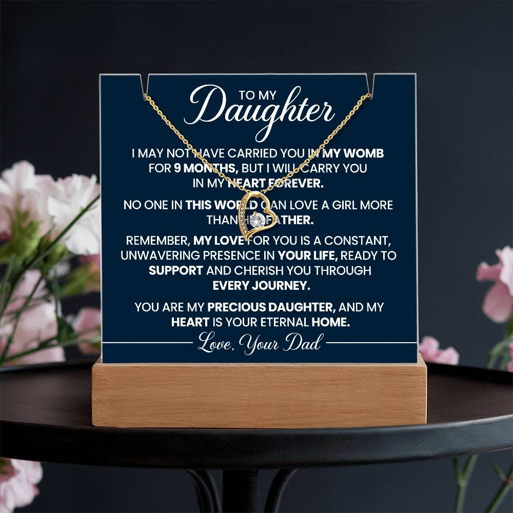 To My Daughter - Keepsake Acrylic & Forever Love Necklace