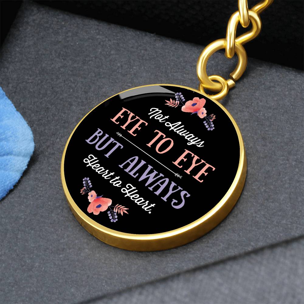 EYE TO EYE Graphic Circle Keychain DOG TAG