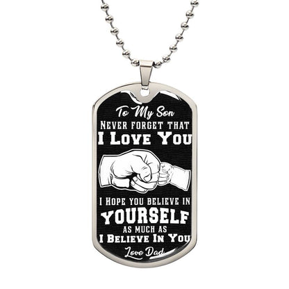 I LOVE YOU SUN Graphic Dog Tag Necklace