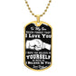 I LOVE YOU SUN Graphic Dog Tag Necklace