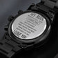 When I tell you I love you - Editable-Black Chronograph Watch with Engraving
