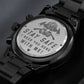 Stay safe-Black Chronograph Watch with Engraving
