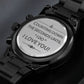 Counting down the seconds until Editable-Black Chronograph Watch with Engraving
