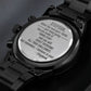 stepsonBlack Chronograph Watch with Engraving