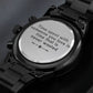 time spent with someone you love-Black Chronograph Watch with Engraving