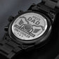 Biker dad-Black Chronograph Watch with Engraving