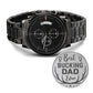 Best Bucking dad ever-Black Chronograph Watch with Engraving