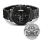 Biker dad-Black Chronograph Watch with Engraving