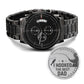 I hooked the best dad-Black Chronograph Watch with Engraving