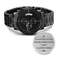 Counting down the seconds until Editable-Black Chronograph Watch with Engraving