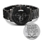 Ride Safe Daddy-Black Chronograph Watch with Engraving