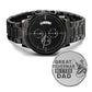 great fisherman better dad-Black Chronograph Watch with Engraving