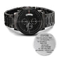 stepsonBlack Chronograph Watch with Engraving