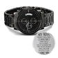 When I tell you I love you - Editable-Black Chronograph Watch with Engraving